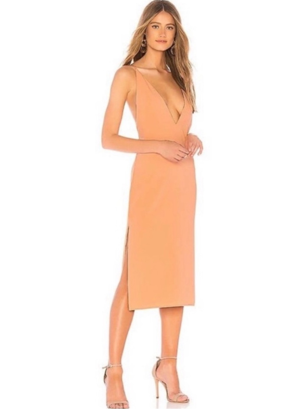 Lovers + Friends Blush Slip Midi Dress